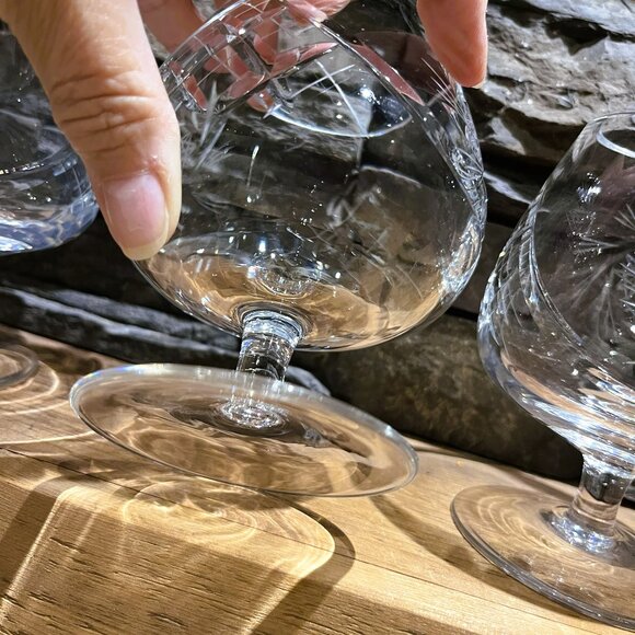 ELEGANT CRYSTAL Water or Brandy Snifter Glasses 3 plus 1 set Pinwheel - Picture 7 of 11